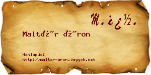 Maltár Áron névjegykártya